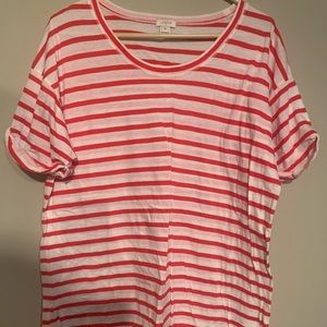 Red and White Striped J.Crew tee